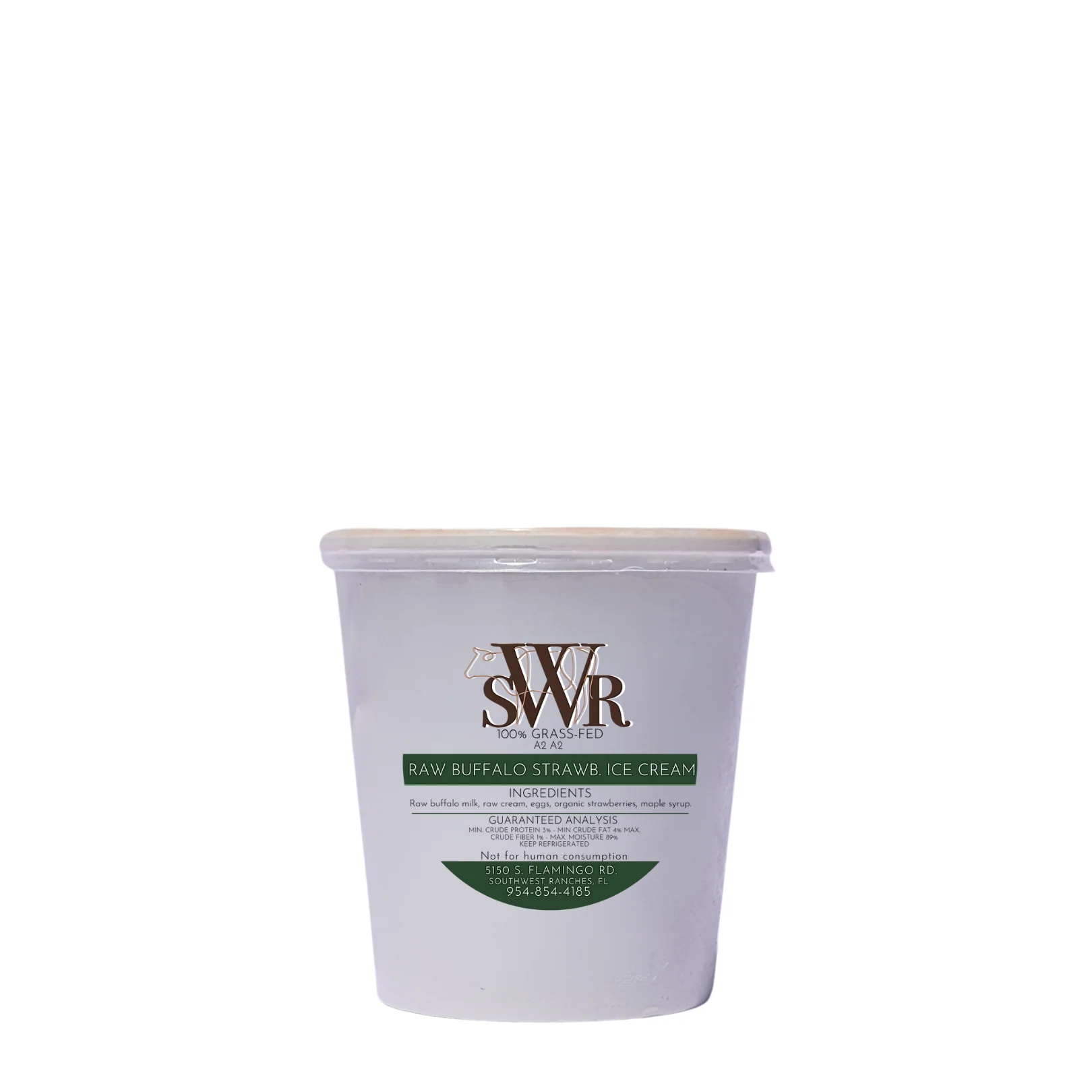 Raw Buffalo Ice Cream Strawberry 16 oz