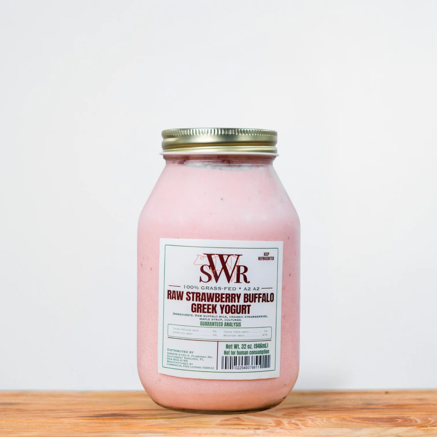 Raw Buffalo Strawberry Greek Yogurt 32 oz