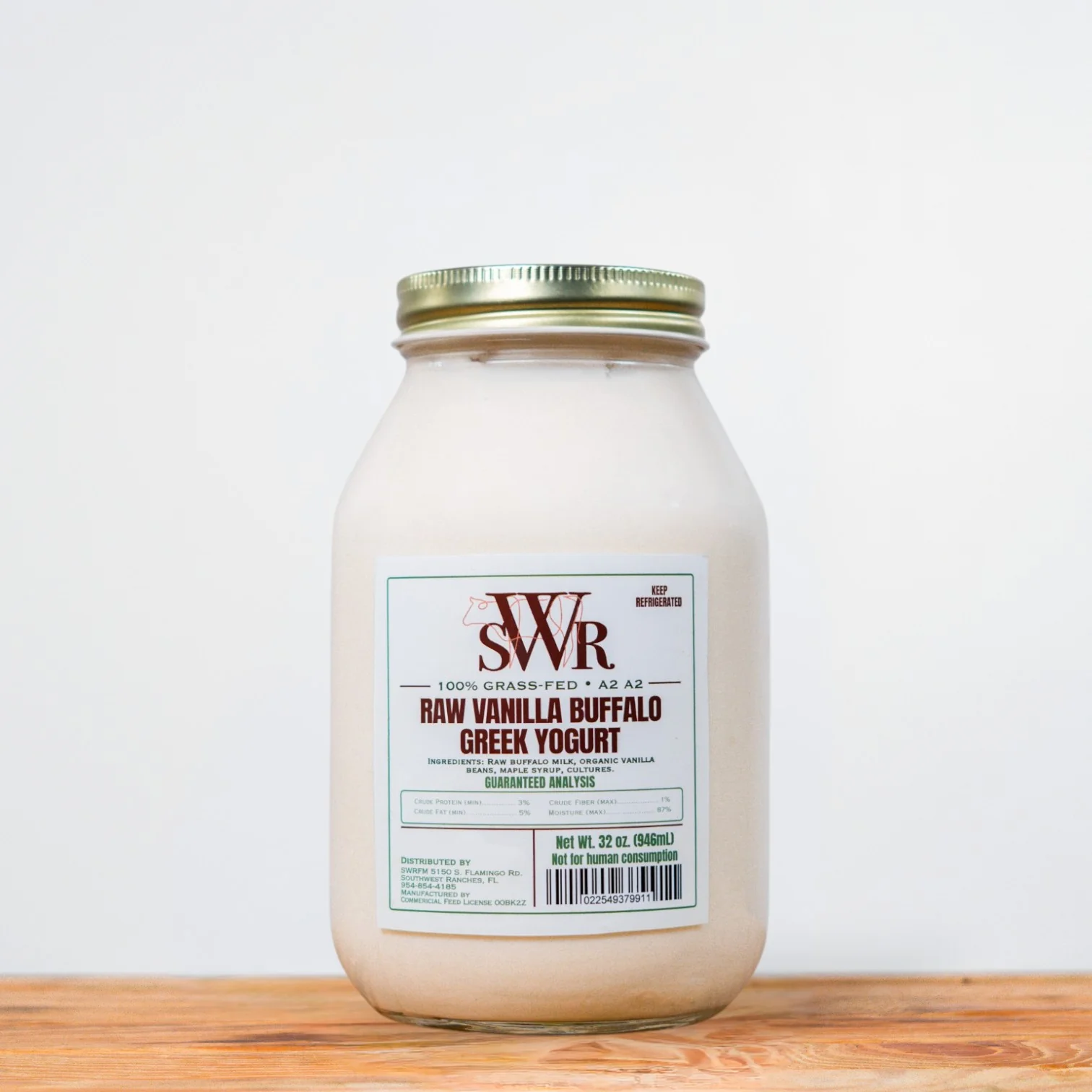 Raw Buffalo Vanilla Greek Yogurt 32 oz