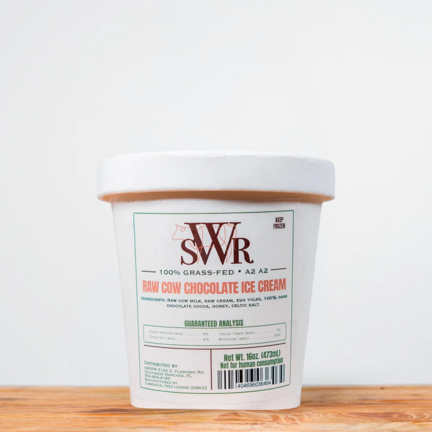 Raw Cow Ice Cream Chocolate 16 oz