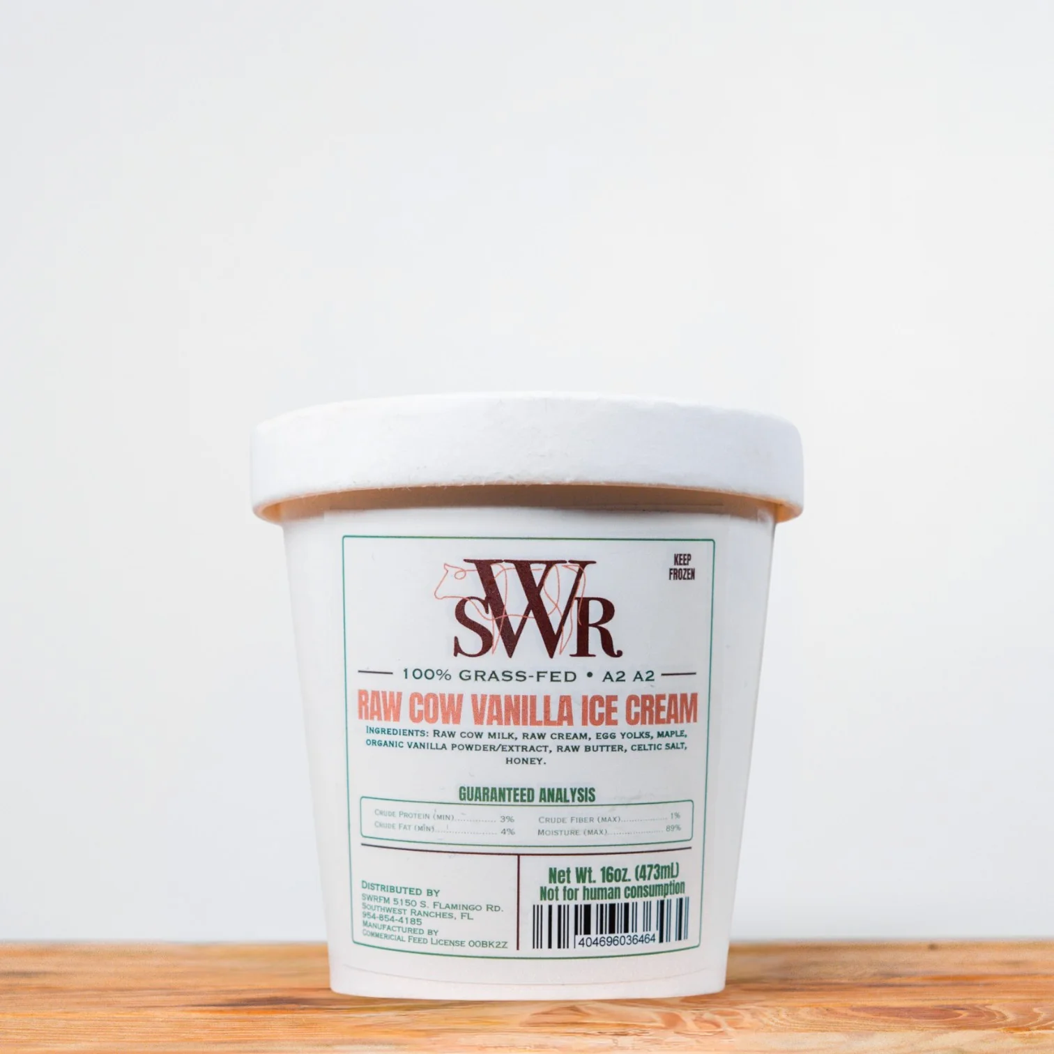 Raw Cow Ice Cream Vanilla 16 oz