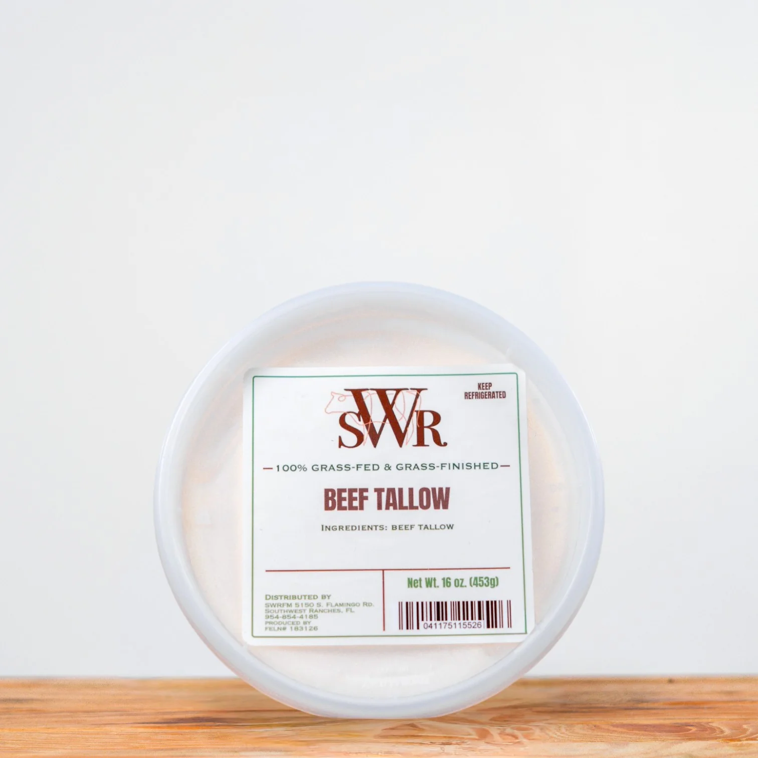 100% Grass-Fed, Grass-Finished SWR Beef Tallow 16 oz