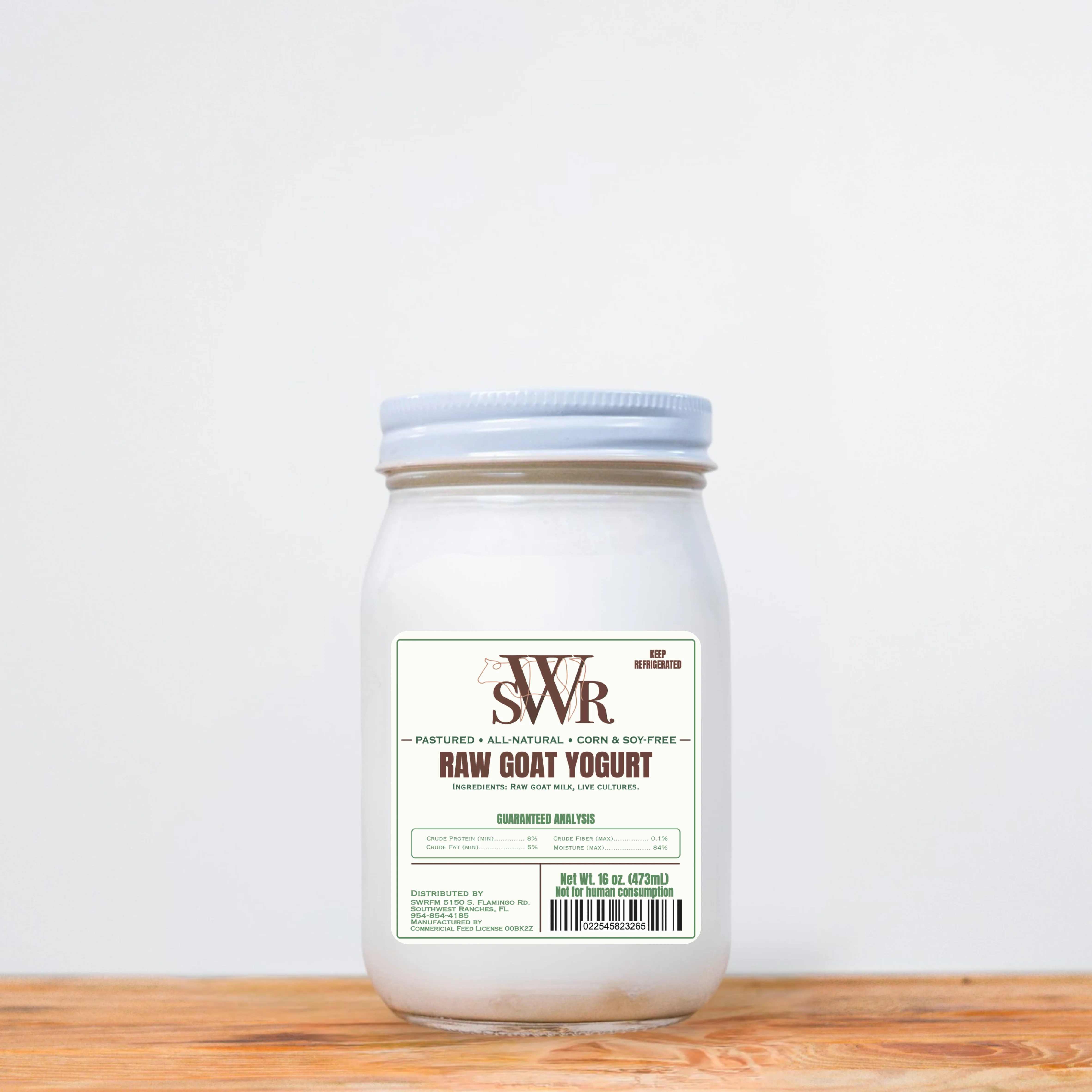 Raw Greek Goat Plain Yogurt 16 oz