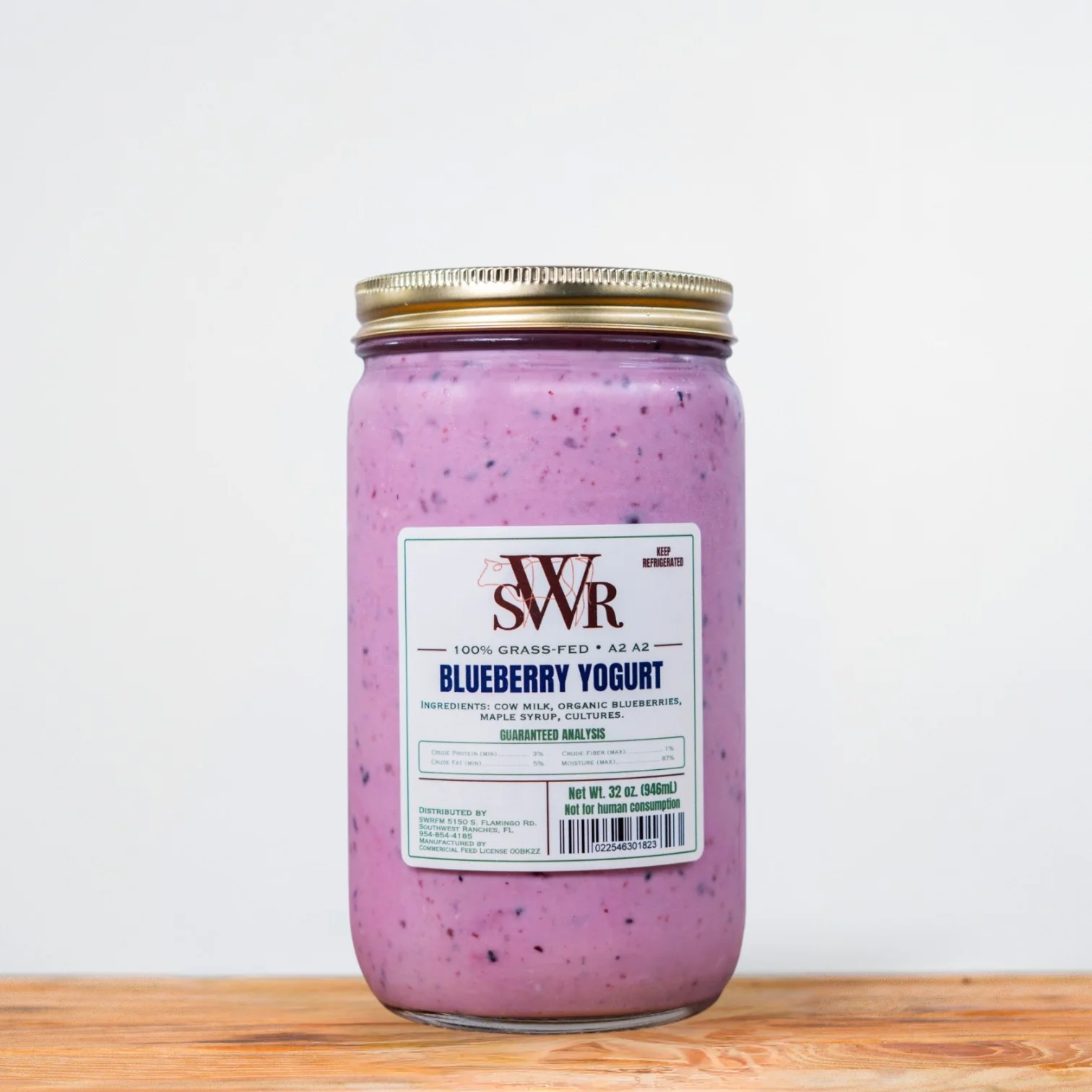 Raw Cow Blueberry Yogurt 32 oz