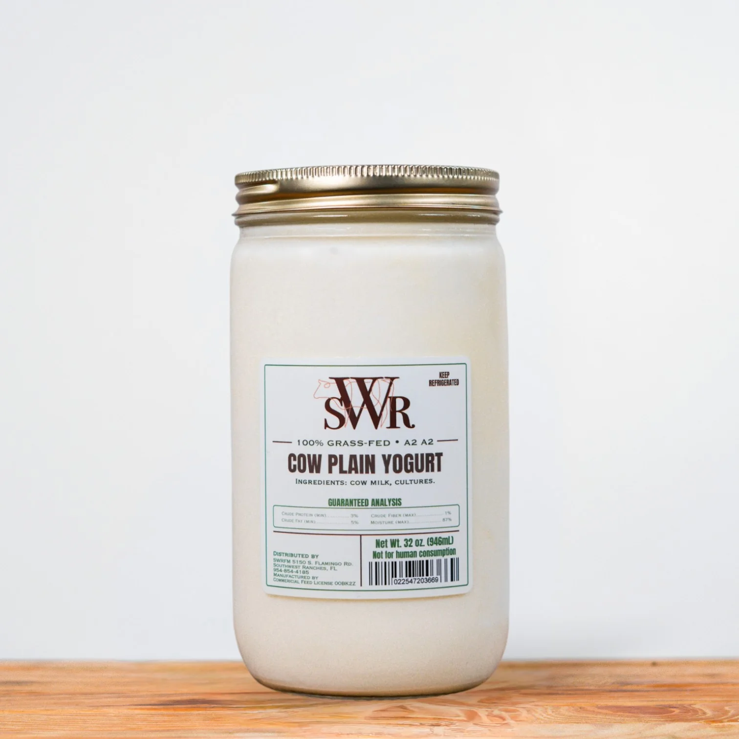 Raw Cow Plain Yogurt 32 oz