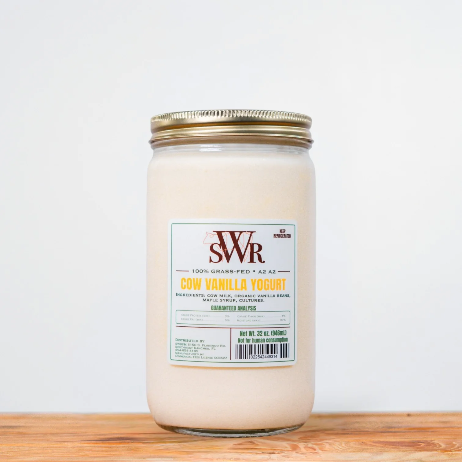 Raw Cow Vanilla Yogurt 32 oz