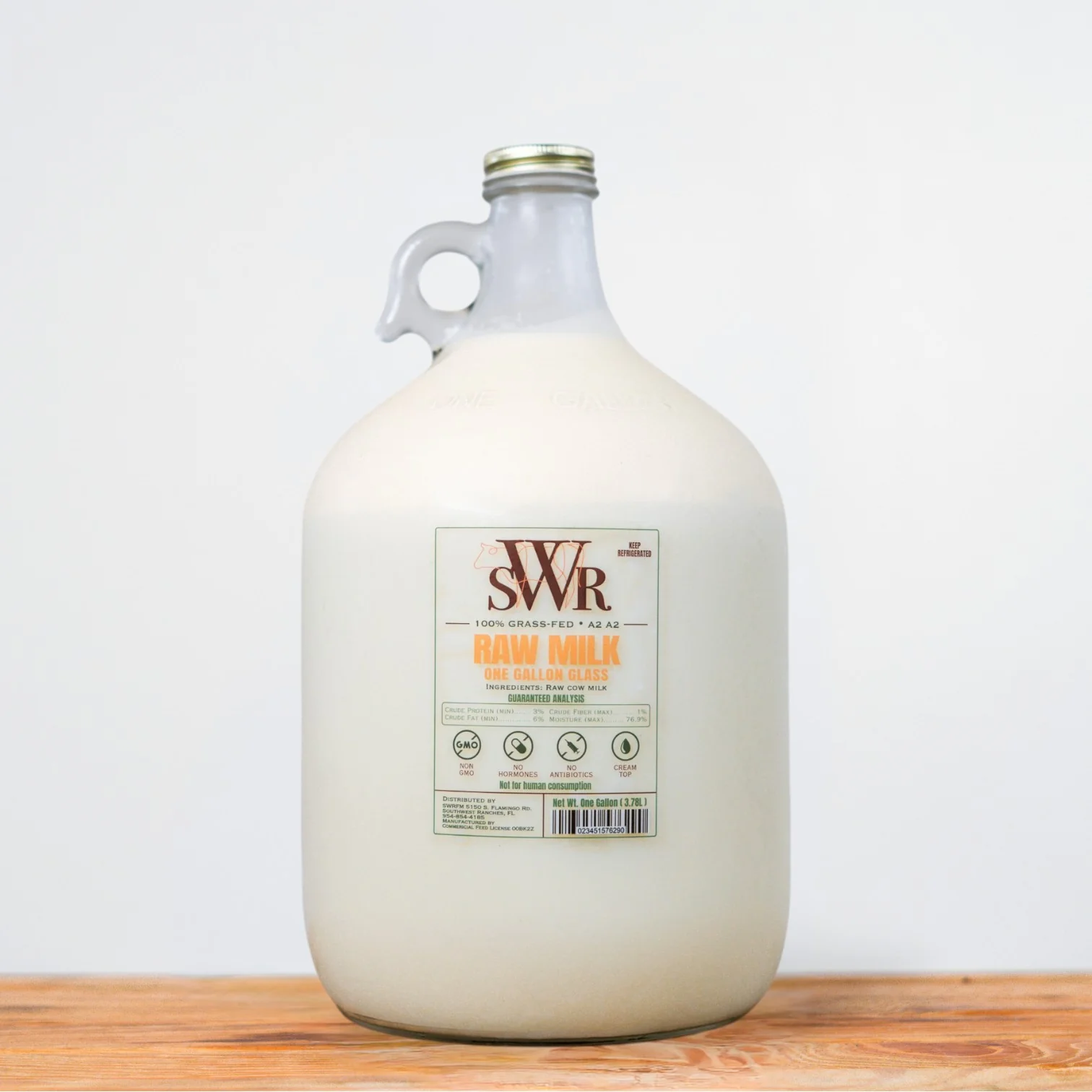 SWR Glass Raw Cow Milk Gallon